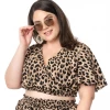 UNIQUE VINTAGE LEOPARD PRINT DOTTIE CROP TOP Shop Sour+Plus