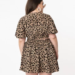 UNIQUE VINTAGE LEOPARD PRINT DOTTIE CROP TOP Shop Sour+Plus