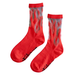 ECTOGASM SHEER FLAME SOCKS RED