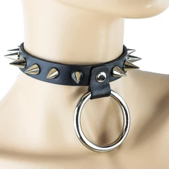 None Accessories ELEMENT SILVER HANGING RING SPIKE CHOKER