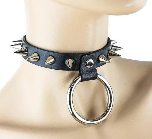 None Accessories ELEMENT SILVER HANGING RING SPIKE CHOKER