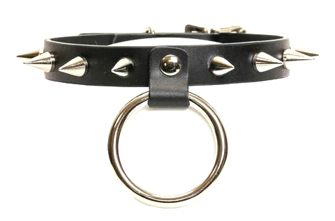 None Accessories ELEMENT SILVER HANGING RING SPIKE CHOKER