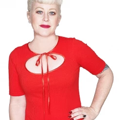 OBLONG BOX SHOP EVELYN TIE TOP RED Shop Sour+Plus