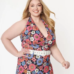 Shop Sour+Plus SMAK PARLOUR BLACK & PURPLE FLORAL PRINT FEELIN GROOVY CROP TOP