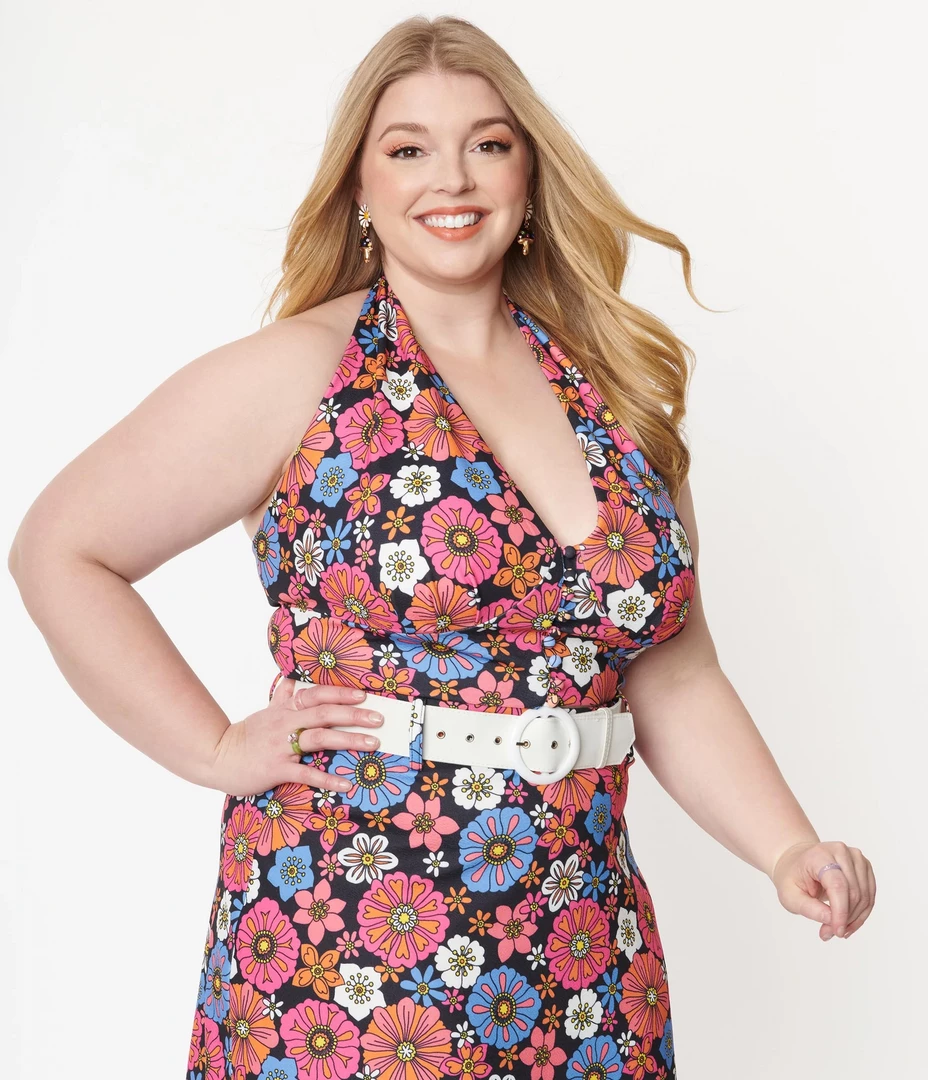 Shop Sour+Plus SMAK PARLOUR BLACK & PURPLE FLORAL PRINT FEELIN GROOVY CROP TOP