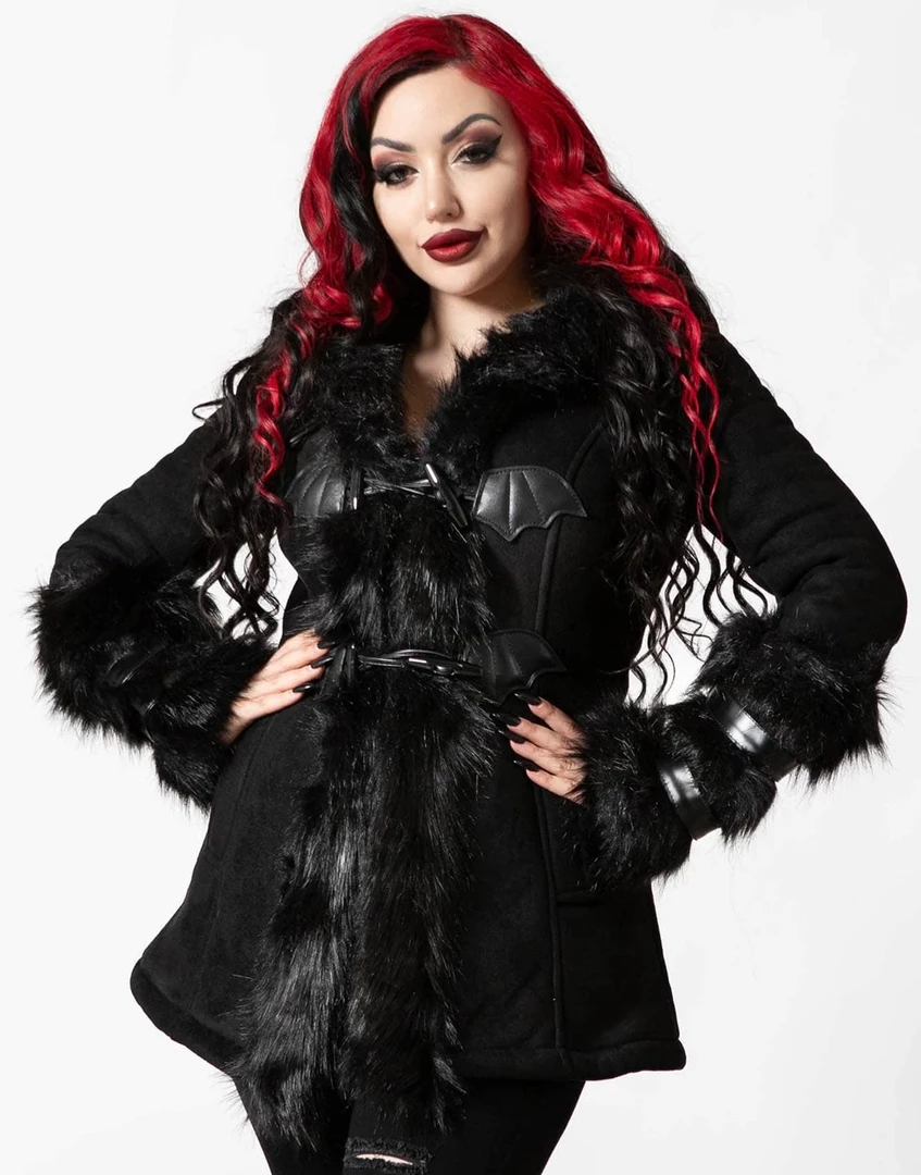 Shop Sour+Plus KILLSTAR FLIES BY NIGHT FAUX-FUR COAT