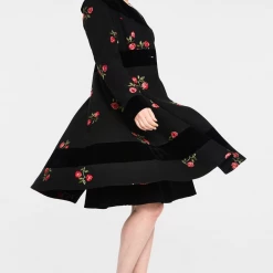 VOODOO VIXEN FLO FLORAL FLOCKED COAT