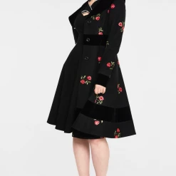 VOODOO VIXEN FLO FLORAL FLOCKED COAT