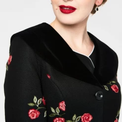 VOODOO VIXEN FLO FLORAL FLOCKED COAT