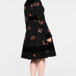 VOODOO VIXEN FLO FLORAL FLOCKED COAT