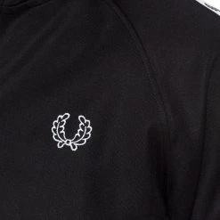 Back In Stock FRED PERRY LAUREL TAPED TRACK JACKET BLACK