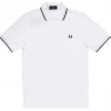 FRED PERRY TWIN TIPPED POLO SHIRT WHITE/ICE/NAVY Apparel