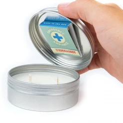 WHISKEY RIVER SOAP CO. F*CK WORK EMERGENCY AMBIANCE TIN SOY CANDLE Homewares