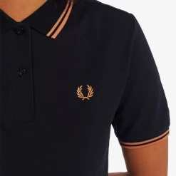 Shop Sour+Plus FRED PERRY GIRLS TWIN TIPPED POLO NAVY/COURT CLAY
