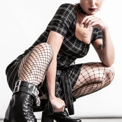 KILLSTAR GRAVE REBELLION DRESS ASH TARTAN Shop Sour+Plus
