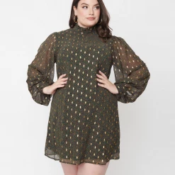 SMAK PARLOUR EMERALD LEOPARD PRINT GIRL TALK DRESS