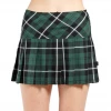 Tripp NYC TRIPP PLEATED WOVEN GREEN PLAID SKIRT