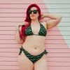 What's New SOURPUSS GREEN ZEBRA SCRUNCH BIKINI