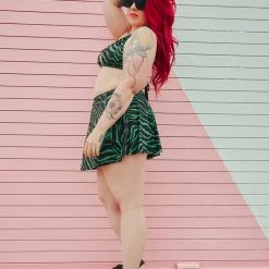 What's New SOURPUSS GREEN ZEBRA SWIM SKIRT