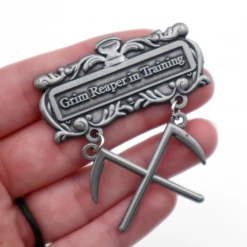 Accessories PSYCHIC CIRCLE ODDITIES GRIM REAPER IN TRAINING MEDAL PIN