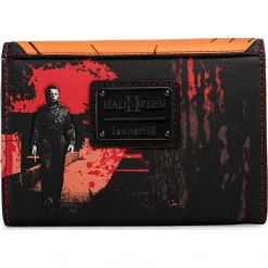 LOUNGEFLY HALLOWEEN II MICHAEL MYERS PUMPKIN TRIFOLD WALLET