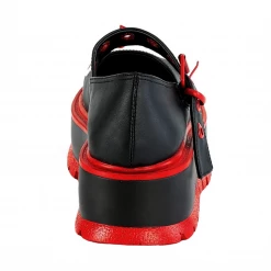 DEMONIA HEARTS N' SKULLS PLATFORM MARY JANES BLK/RED
