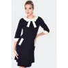 VOODOO VIXEN HELEN 60'S KNIT DRESS WITH POCKETS BLACK Apparel