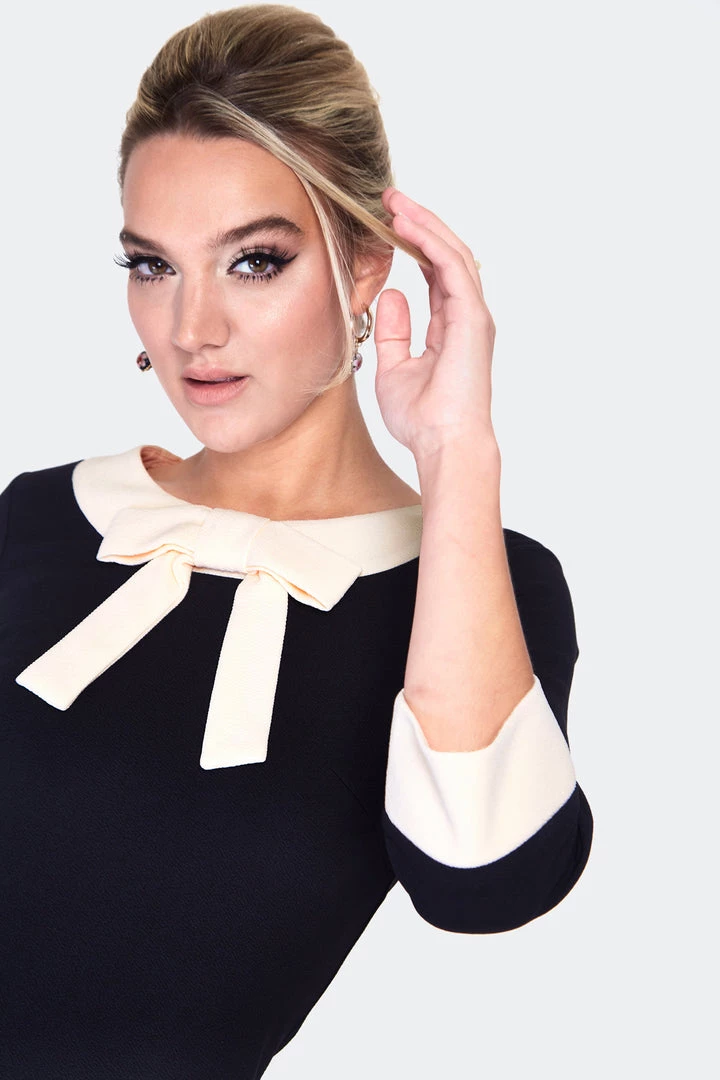 VOODOO VIXEN HELEN 60'S KNIT DRESS WITH POCKETS BLACK Apparel