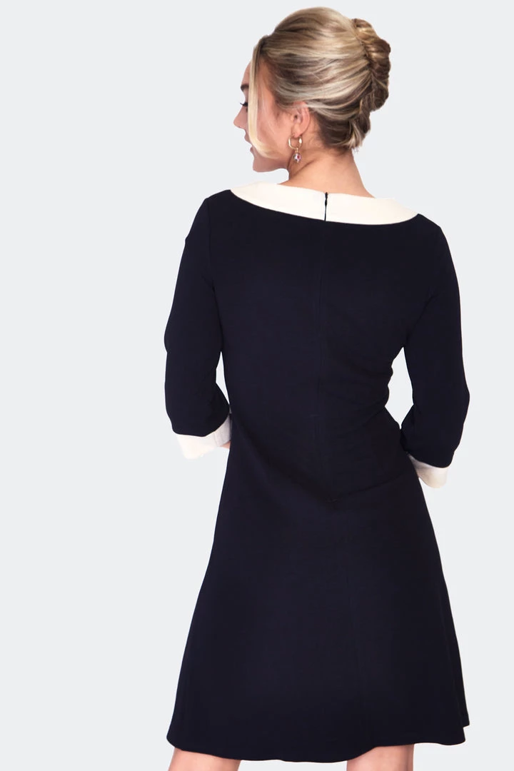 VOODOO VIXEN HELEN 60'S KNIT DRESS WITH POCKETS BLACK Apparel