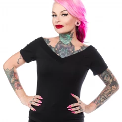 HELL BUNNY ALEX TOP BLACK Shop Sour+Plus