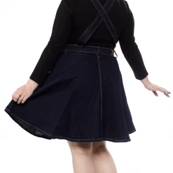 HELL BUNNY DAKOTA DENIM PINAFORE DRESS