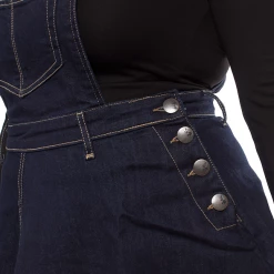 HELL BUNNY DAKOTA DENIM PINAFORE DRESS