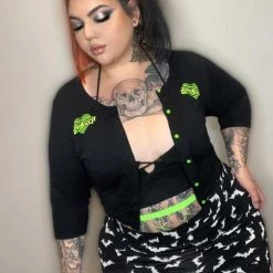 SOURPUSS STAY SICK CROPPED CARDIGAN Neon Dreams