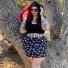 SOURPUSS LUNA BATS MIDI SKIRT
