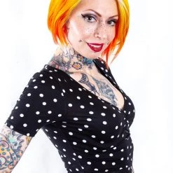Shop Sour+Plus SOURPUSS POLKA DOT SUZIE TOP BLK/WHT