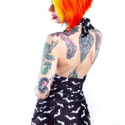Ghouls Just Wanna Have Sun SOURPUSS LUNA BATS RUCHED ONE PIECE SWIMSUIT
