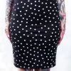 SOURPUSS POLKA DOT MIDI SKIRT BLK/WHT