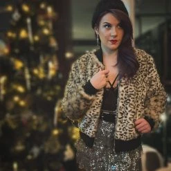 SOURPUSS LEOPARD FUR BOMBER JACKET TAN Shop Sourpuss