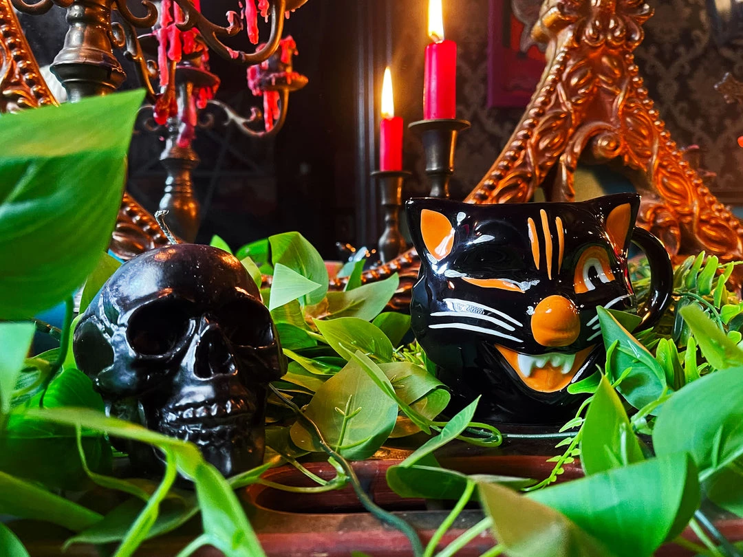 SOURPUSS BLACK CAT MUG Haunted Homewares