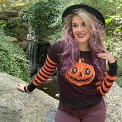 SOURPUSS PUMPKIN STRIPE SWEATER