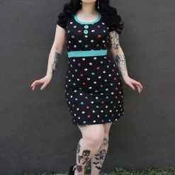 Neon Dreams SOURPUSS MULTI SKULLS BEKI DRESS