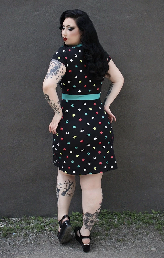 Neon Dreams SOURPUSS MULTI SKULLS BEKI DRESS