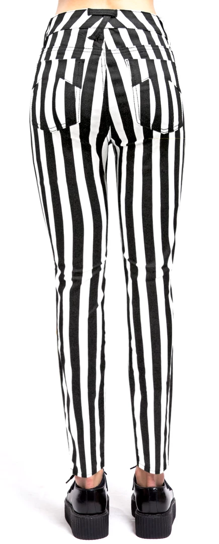 Tripp NYC TRIPP BLK/WHT STRIPED HIGH WAIST PANTS