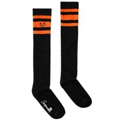 SOURPUSS PUMPKIN KNEE SOCKS BLACK/ORANGE Shop Sourpuss