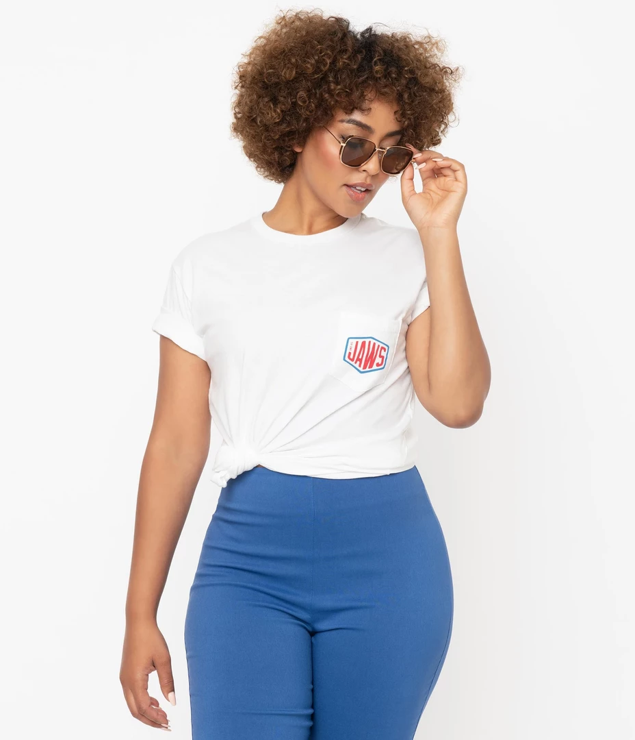 UNIQUE VINTAGE X JAWS AMITY ISLAND SURF CLUB UNISEX TEE