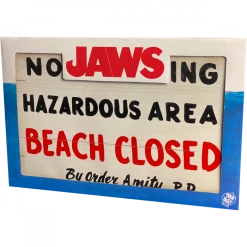 TRICK OR TREAT STUDIOS JAWS NO SWIMMING WOOD SIGN