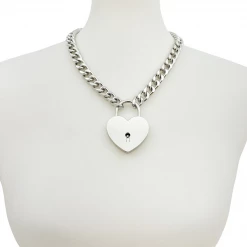 None JUMBO HEART LOCK PENDANT NECKLACE SILVER Ghouls Just Wanna Have Sun