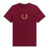 FRED PERRY LAUREL WREATH T SHIRT TAWNY PORT Apparel