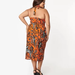 UNIQUE VINTAGE PARROT PRINT LEILANI SARONG DRESS