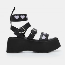 Koi Footwear What's New KOI LOVERGIRL PLATFORM LILAC HEART SANDALS